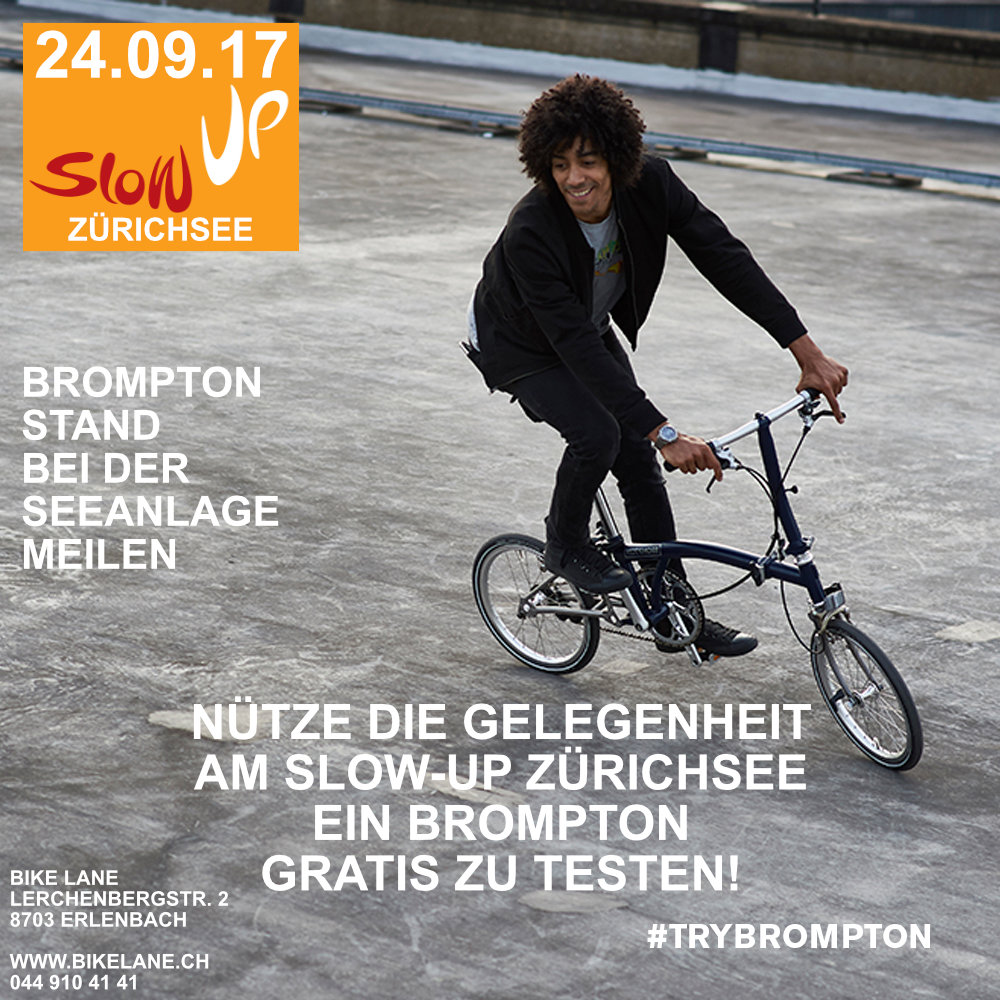 Mit dem Brompton Faltvelo am Slow-Up Zürichsee teilnehmen!